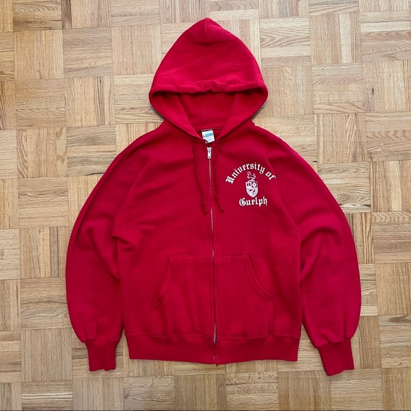 Champion Other - Vintage 70s Champion blue bar University of Guelph zip hoodie small talon.